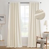 image:imageDriftAway 100 Blackout Linen Curtains for Bedroom 84 Inches Long Drape Farmhouse Thermal Insulated 3 Inch Rod Pocket Back Tab Full Light Blocking 2 Panels for Living Room NurseryLight Linen