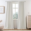 image:imageDriftAway 100 Blackout Linen Curtains for Bedroom 84 Inches Long Drape Farmhouse Thermal Insulated 3 Inch Rod Pocket Back Tab Full Light Blocking 2 Panels for Living Room NurseryCream Linen