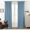 image:imageDriftAway 100 Blackout Linen Curtains for Bedroom 84 Inches Long Drape Farmhouse Thermal Insulated 3 Inch Rod Pocket Back Tab Full Light Blocking 2 Panels for Living Room NurseryDusty Blue