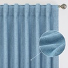 image:imageDriftAway 100 Blackout Linen Curtains for Bedroom 84 Inches Long Drape Farmhouse Thermal Insulated 3 Inch Rod Pocket Back Tab Full Light Blocking 2 Panels for Living Room NurseryDusty Blue