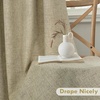 image:imageDriftAway 100 Blackout Linen Curtains for Bedroom 84 Inches Long Drape Farmhouse Thermal Insulated 3 Inch Rod Pocket Back Tab Full Light Blocking 2 Panels for Living Room NurseryLight Khaki Llinen