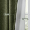 image:imageDriftAway 100 Blackout Linen Curtains for Bedroom 84 Inches Long Drape Farmhouse Thermal Insulated 3 Inch Rod Pocket Back Tab Full Light Blocking 2 Panels for Living Room NurseryOlive Green