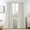 image:imageDriftAway 100 Blackout Linen Curtains for Bedroom 84 Inches Long Drape Farmhouse Thermal Insulated 3 Inch Rod Pocket Back Tab Full Light Blocking 2 Panels for Living Room NurseryCream Linen