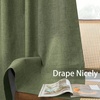 image:imageDriftAway 100 Blackout Linen Curtains for Bedroom 84 Inches Long Drape Farmhouse Thermal Insulated 3 Inch Rod Pocket Back Tab Full Light Blocking 2 Panels for Living Room NurseryOlive Green