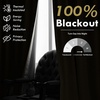 image:imageDriftAway 100 Blackout Linen Curtains for Bedroom 84 Inches Long Drape Farmhouse Thermal Insulated 3 Inch Rod Pocket Back Tab Full Light Blocking 2 Panels for Living Room NurseryLight Khaki Llinen