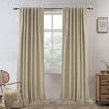image:imageDriftAway 100 Blackout Linen Curtains for Bedroom 84 Inches Long Drape Farmhouse Thermal Insulated 3 Inch Rod Pocket Back Tab Full Light Blocking 2 Panels for Living Room NurseryLight Khaki Llinen