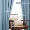 image:imageDriftAway 100 Blackout Linen Curtains for Bedroom 84 Inches Long Drape Farmhouse Thermal Insulated 3 Inch Rod Pocket Back Tab Full Light Blocking 2 Panels for Living Room NurseryDusty Blue