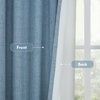 image:imageDriftAway 100 Blackout Linen Curtains for Bedroom 84 Inches Long Drape Farmhouse Thermal Insulated 3 Inch Rod Pocket Back Tab Full Light Blocking 2 Panels for Living Room NurseryDusty Blue