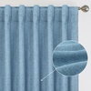 image:imageDriftAway 100 Blackout Linen Curtains for Bedroom 84 Inches Long Drape Farmhouse Thermal Insulated 3 Inch Rod Pocket Back Tab Full Light Blocking 2 Panels for Living Room NurseryDusty Blue