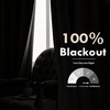 image:imageDriftAway 100 Blackout Linen Curtains for Bedroom 84 Inches Long Drape Farmhouse Thermal Insulated 3 Inch Rod Pocket Back Tab Full Light Blocking 2 Panels for Living Room NurseryIvory