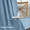 image:imageDriftAway 100 Blackout Linen Curtains for Bedroom 84 Inches Long Drape Farmhouse Thermal Insulated 3 Inch Rod Pocket Back Tab Full Light Blocking 2 Panels for Living Room NurseryDusty Blue