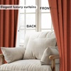 image:imageDriftAway 100 Blackout Linen Curtains for Bedroom 84 Inches Long Drape Farmhouse Thermal Insulated 3 Inch Rod Pocket Back Tab Full Light Blocking 2 Panels for Living Room NurseryBurnt Orange