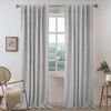 image:imageDriftAway 100 Blackout Linen Curtains for Bedroom 84 Inches Long Drape Farmhouse Thermal Insulated 3 Inch Rod Pocket Back Tab Full Light Blocking 2 Panels for Living Room NurseryGrey
