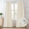image:imageDriftAway 100 Blackout Linen Curtains for Bedroom 84 Inches Long Drape Farmhouse Thermal Insulated 3 Inch Rod Pocket Back Tab Full Light Blocking 2 Panels for Living Room NurseryLight Linen