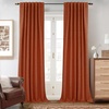 image:imageDriftAway 100 Blackout Linen Curtains for Bedroom 84 Inches Long Drape Farmhouse Thermal Insulated 3 Inch Rod Pocket Back Tab Full Light Blocking 2 Panels for Living Room NurseryBurnt Orange