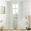 image:imageDriftAway 100 Blackout Linen Curtains for Bedroom 84 Inches Long Drape Farmhouse Thermal Insulated 3 Inch Rod Pocket Back Tab Full Light Blocking 2 Panels for Living Room NurseryIvory