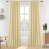image:imageDriftAway 100 Blackout Linen Curtains for Bedroom 84 Inches Long Drape Farmhouse Thermal Insulated 3 Inch Rod Pocket Back Tab Full Light Blocking 2 Panels for Living Room NurseryYellow