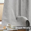 image:imageDriftAway 100 Blackout Linen Curtains for Bedroom 84 Inches Long Drape Farmhouse Thermal Insulated 3 Inch Rod Pocket Back Tab Full Light Blocking 2 Panels for Living Room NurseryGrey