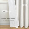 image:imageDriftAway 100 Blackout Linen Curtains for Bedroom 84 Inches Long Drape Farmhouse Thermal Insulated 3 Inch Rod Pocket Back Tab Full Light Blocking 2 Panels for Living Room NurseryCream Linen