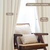 image:imageDriftAway 100 Blackout Linen Curtains for Bedroom 84 Inches Long Drape Farmhouse Thermal Insulated 3 Inch Rod Pocket Back Tab Full Light Blocking 2 Panels for Living Room NurseryLight Linen