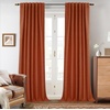 image:imageDriftAway 100 Blackout Linen Curtains for Bedroom 84 Inches Long Drape Farmhouse Thermal Insulated 3 Inch Rod Pocket Back Tab Full Light Blocking 2 Panels for Living Room NurseryBurnt Orange