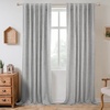 image:imageDriftAway 100 Blackout Linen Curtains for Bedroom 84 Inches Long Drape Farmhouse Thermal Insulated 3 Inch Rod Pocket Back Tab Full Light Blocking 2 Panels for Living Room NurseryGrey