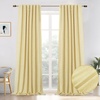 image:imageDriftAway 100 Blackout Linen Curtains for Bedroom 84 Inches Long Drape Farmhouse Thermal Insulated 3 Inch Rod Pocket Back Tab Full Light Blocking 2 Panels for Living Room NurseryYellow