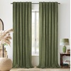 image:imageDriftAway 100 Blackout Linen Curtains for Bedroom 84 Inches Long Drape Farmhouse Thermal Insulated 3 Inch Rod Pocket Back Tab Full Light Blocking 2 Panels for Living Room NurseryOlive Green