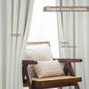 image:imageDriftAway 100 Blackout Linen Curtains for Bedroom 84 Inches Long Drape Farmhouse Thermal Insulated 3 Inch Rod Pocket Back Tab Full Light Blocking 2 Panels for Living Room NurseryIvory