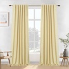 image:imageDriftAway 100 Blackout Linen Curtains for Bedroom 84 Inches Long Drape Farmhouse Thermal Insulated 3 Inch Rod Pocket Back Tab Full Light Blocking 2 Panels for Living Room NurseryYellow
