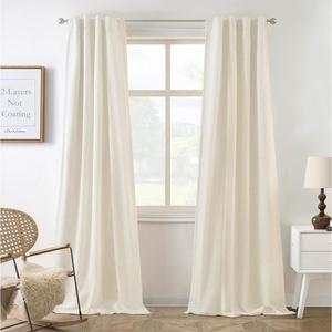 image:imageDriftAway 100 Blackout Linen Curtains for Bedroom 84 Inches Long Drape Farmhouse Thermal Insulated 3 Inch Rod Pocket Back Tab Full Light Blocking 2 Panels for Living Room NurseryLight Linen