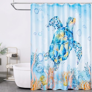 image:imageDriftAway Shower Curtain for Bathroom Sea Turtle Ocean Underwater Seaweed Pattern Water Repellent Shower Curtain 72 x 72 Inch with 12 Hooks 1 Panel
