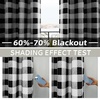 image:imageDriftAway Buffalo Plaid Blackout Curtains 2 Panels W52 x L54 RedBlack