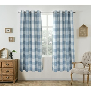 image:imageDriftAway Buffalo Plaid Blackout Curtains 2 Panels W52 x L54 RedWovendusty Blue